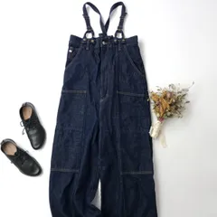 atelier SOMETHING アトリエサムシング W KNEE SALOPETTE マルチウェイデニムベアサロペット オールインワン パンツ コットン 綿 100％ 日本製 Free インディゴ ネイビーブルー系(115Y＋8889)25F