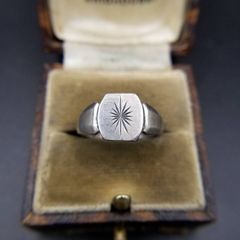 激希少 ヴィンテージ メキシコ シルバー 925 シグネット 八芒星 リング