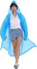 DZTSMART レインコート EVA素材 ポンチョ メンズ レディース 学生 高校生 自転車用レインコート リュック対応 通勤通学 防災グッズ 雨合羽 大人用 フリーサイズ 複数回使用可能 (ブルー)