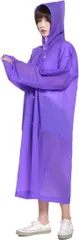 DZTSMART レインコート EVA素材 ポンチョ メンズ レディース 学生 高校生 自転車用レインコート リュック対応 通勤通学 防災グッズ 雨合羽 大人用 フリーサイズ 複数回使用可能 (パープル)