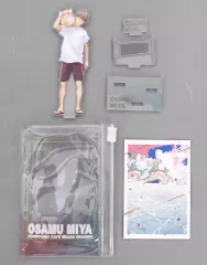 【中古】アクリルスタンド・アクリルパネル 宮治 カラービーチモチーフ ミニアクリルスタンド(背景カード＆収納ポーチ付き) 「ハイキュー!!×文房具カフェ2021」