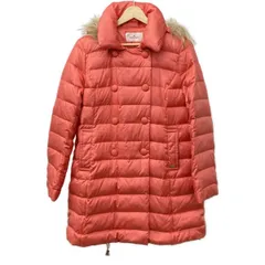 COURREGES(クレージュ) ダウンコート サイズ40 M レディース美品 - レッドオレンジ 長袖/冬