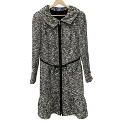 M'S GRACY(エムズグレイシー) コート サイズ40 M レディース美品 - 黒×白×シルバー 長袖/秋/冬