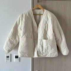 リバーシブル ボアキルティングアウター アイボリー