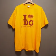 T302 PORT and COMPANY I ラブDC ロゴ コットン Tシャツ XLサイズ イエロー系カラー 古着 アメリカ 輸入 ポートアンドカンパニー
