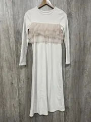 BLUE EAST ブルーイースト フレア リブ ロング ワンピース size-/クリーム ◇■ レディース