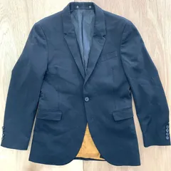 【ZARA MAN／テーラードジャケット／メンズ46】定番ブラック／スマートシルエット／裏地配色デザイン／キレイめ～ビジカジ対応／美品