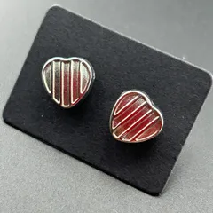 【新品】【ネコポス】アクセサリー ピアス スタッドピアス シルバー カラー ハート 大きめ ワンポイント◆