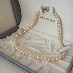 231【タサキ】シルバー　パール　約7.4-7.9mm ネックレス　箱付き