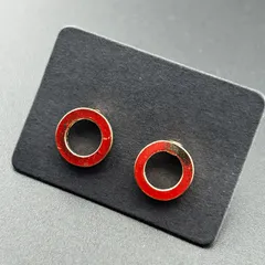 【新品】【ネコポス】アクセサリー ピアス スタッドピアス ゴールド カラー ワンポイント まる 大きめ◆