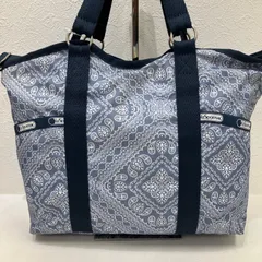 5686 LeSportsac　レスポートサック 2way　ショルダーバッグ　ハンドバッグ　トートバッグ　ブルー　青　ネイビー　紺　バンダナ柄　バンダナ　ペイズリー　レディース　軽量　カジュアル　シンプル