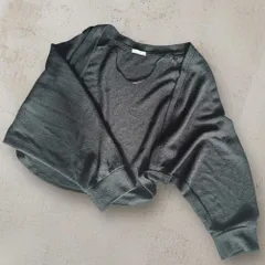 GU ジーユー  クロップド ニットカーディガン オープンフロント 長袖｜ブラック