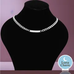 ステンレス プレートネックレス ユニセックス チョーカー シルバー (s)