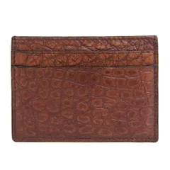 超美品 グッチ GUCCI Y2K ヴィンテージ レアアイテム クロコダイルレザー パス 名刺 カードケース ホルダー ブラウン メンズ ビジネス ほぼ未使用