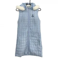 【美品】キャロウェイ 中綿ノースリーブワンピース ライトブルー×グレー ストライプ  レディース S ゴルフウェア Callaway