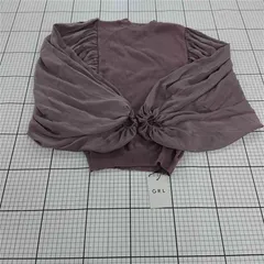 ◇ ⊇ GRL グレイル mb1392 シフォン切替バルーンスリーブトップス パープル系 レディース F E  【1510230000033】