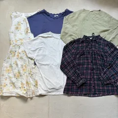 【まとめ売り5点セット】【レディースMサイズ】GLACIER グラシア 半袖 カットソー Tシャツ ブラウス 長袖 ノースリーブ ワンピース 花柄 チェック スカラップ 無地 シンプル ガーリー 春 夏 秋