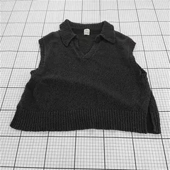 ◇ Θ アングリッド Ungrid 襟付きニットベスト ブラック系 レディース E  【1510230001283】