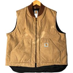 90's□USA製□carhartt【L】腰ゴム ダックベスト フェード BRW - メルカリ