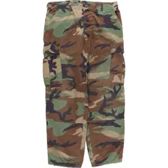 古着 90年代 米軍実品 迷彩柄 ウッドランドカモ リップストップ ミリタリー カーゴパンツ コンバットパンツ USA製 MEDIUM-SHORT/eaa593529