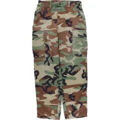 古着 00年代 米軍実品 迷彩柄 ウッドランドカモ リップストップ ミリタリー カーゴパンツ コンバットパンツ USA製/eaa595535