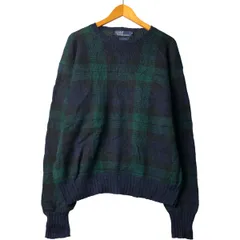 古着 ラルフローレン Ralph Lauren POLO by Ralph Lauren ブラックウォッチチェック ウールニットセーター メンズXL相当/eaa600953