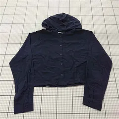 ◇ ⊇ ブラックアップ BLACKUP フーデッドシャツ ネイビー系 レディース E  【1510230011176】