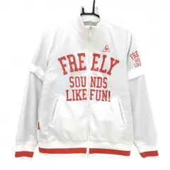 ルコック 2WAY中綿ジャケット 白×レッド 袖着脱可 フロントロゴ レディース L ゴルフウェア le coq sportif