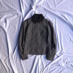 90s “Marshall Lester” Full Zip Type Tweed Wool Jacket / British Normcore Style China Made Wool 13R