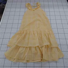 ◇ ⊂ チャオパニック yellow チェック柄フリルワンピース サイズ0 レディース E  【1510240004786】