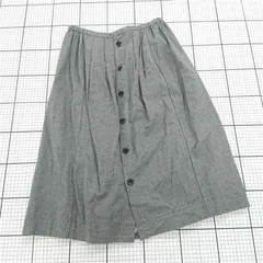 ◇ ⊇ ノーブランド 前ボタンヘリンボーンスカート グレー系 サイズ38 レディース E  【1510240004120】