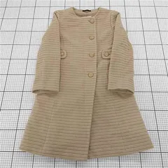 ◇ ⊇ ロペ ROPE GGO-6350-B アンゴラ混ノーカラーコート ベージュ系 レディース E  【1510240005318】