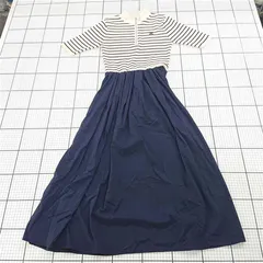 ◇ ⊂ ジル バイ ジルスチュアート JILL by JILLSTUART ボーダー×ネイビー切替ワンピース FRサイズ レディース E  【1510240004830】