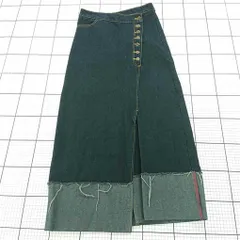 ◇ Θ Unitage デニムロングスカート フリンジデザイン Mサイズ レディース ネイビー系 E  【1510240004809】