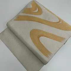 名古屋帯 綴れ 金彩 流水の織り出し 八寸 正絹 着物 MA-1235