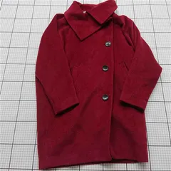 ◇ ⊇ 【アズノゥアズ As Know As】QI0076 ボタンデザインコート ワインレッド系 レディース E  【1509190012903】