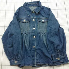 ◇ Θ 【ヴェイス VEISE】デニムジャケット ギャザー切替 レディース Mサイズ ブルー系 543004 E  【1509190012828】