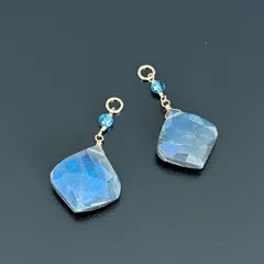 ブルーラブラドライト＆ブルーカラートパーズのチャーム【14kgf】