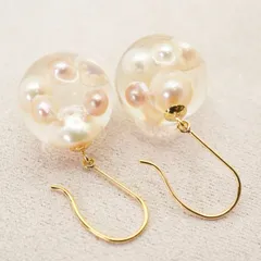 ミキモトペルリータ K18 パール クリアボール ピアス/24-5670S