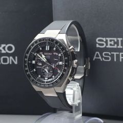 SEIKO Astron SBXB169 8X53-0BB0-2 Men's Solar GPS Watch with Stainless Steel and Rubber Finish, Black Dial