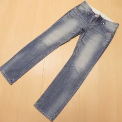 )626★ 日本製 エドウィン EDWIN デニム パンツ ストレート ジーンズ 423XVL インディゴブルー M ユーズド加工 レディース 古着