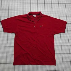 ◇ ⊂ 【ナイキ NIKE】メンズ ポロシャツ Lサイズ レッド系 刺繍ロゴ 半袖 綿100% E  【1509190016437】