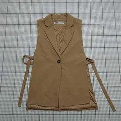 ◇ ⊇ 【ザラ ZARA】ベージュ系 テーラードベスト XSサイズ レディース ジレ E  【1509190016673】