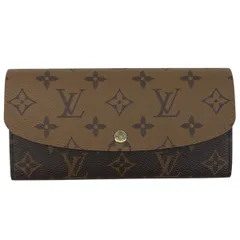 【在庫一掃】 ルイ・ヴィトン Louis Vuitton ポルトフォイユ エミリー 二つ折り 長財布 モノグラムリバース ブラウン M82157 レディース 【中古】
