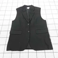 ◇ Θ エイチアンドエム H&M リネンブレンド ベスト ブラック系 メンズ Mサイズ E  【1509300016470】