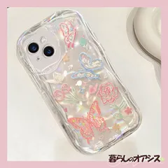 【韓国風✨透明クリア】蝶々×花柄 iPhoneケース🦋 ガーリー 可愛い クリアカバー