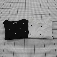 ◇ ⊂ 《 まとめ売り2点セット コルザ COLZA 585-13-8909 ハート柄半袖Tシャツ ブラック系 M レディース 》 E  【1510070007179】