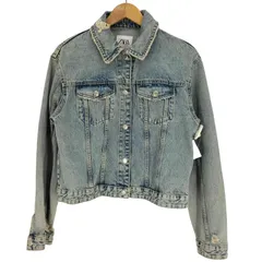 ザラ ZARA RIPPED DENIM JACKET ダメージ デニム ジャケット レディース import：XS 