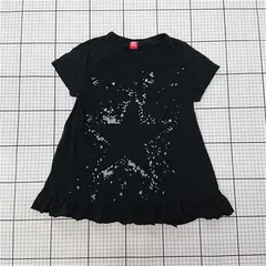 ◇ ⊂ グラニフ graniph 星プリントTシャツ Fサイズ ブラック系 レディース E  【1510070016188】