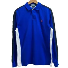 POLO by RALPH LAUREN　長袖ポロシャツ　シャツ　トップス　ハーフボタン　コットン　無地　ブランドロゴ　ワンポイント　刺繍　スモールポニー　COSTUM FIT　古着